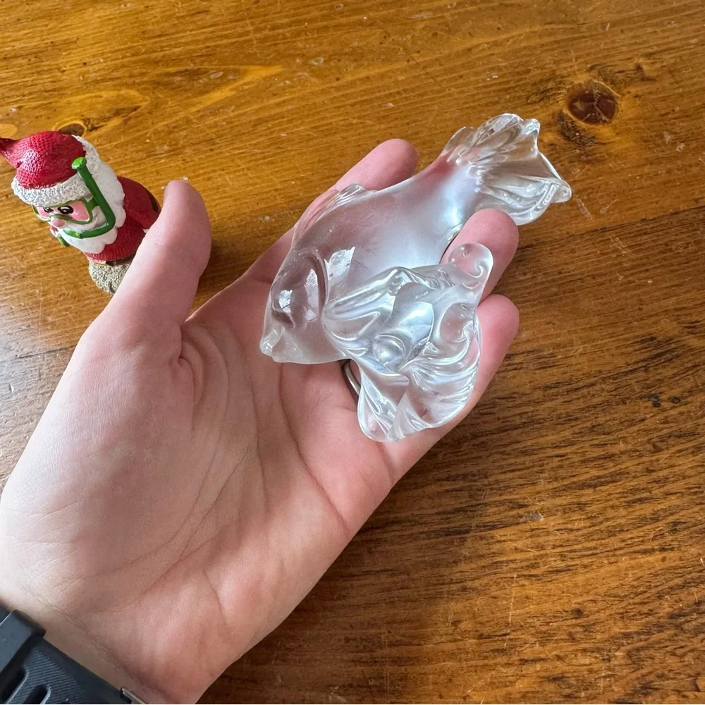 Aquarium Tank Decor Snorkeling Santa Glass Fish